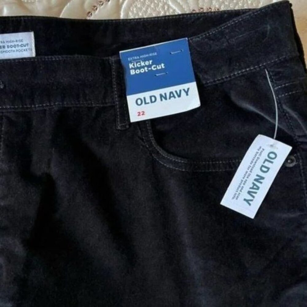 Old Navy Extra High Rise Kicker Boot Cut Velvet Pant Women's Plus Size 22 New wi - Picture 5 of 6